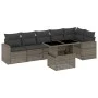 Gartensofagarnitur 7-teilig mit grauen Polstern aus synthetischem Rattan von , Gartensets - Ref: Foro24-3267290, Preis: 457,5...