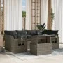 Set de sofás de jardín 7 pzas con cojines ratán sintético gris de , Conjuntos de jardín - Ref: Foro24-3267760, Precio: 480,04...