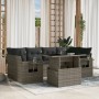 Set de sofás de jardín 7 pzas con cojines ratán sintético gris by , Garden sets - Ref: Foro24-3267760, Price: 479,40 €, Disco...