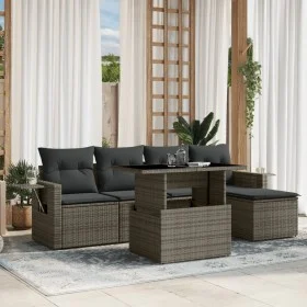 Set de muebles de jardín 6 pzas y cojines ratán sintético gris by , Garden sets - Ref: Foro24-3267870, Price: 381,88 €, Disco...