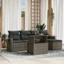 Set de muebles de jardín 6 pzas y cojines ratán sintético gris de , Conjuntos de jardín - Ref: Foro24-3267870, Precio: 381,88...