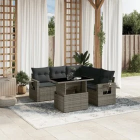 Set de muebles de jardín 6 pzas y cojines ratán sintético gris by , Garden sets - Ref: Foro24-3267900, Price: 412,67 €, Disco...