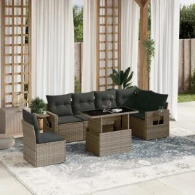 Set de sofás de jardín 7 pzas con cojines ratán sintético gris by , Garden sets - Ref: Foro24-3267940, Price: 462,37 €, Disco...