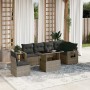 Gartensofagarnitur 7-teilig mit grauen Polstern aus synthetischem Rattan von , Gartensets - Ref: Foro24-3267940, Preis: 476,7...