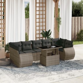 Set de sofás de jardín y cojines 8 piezas ratán sintético gris by , Garden sets - Ref: Foro24-3268410, Price: 563,46 €, Disco...