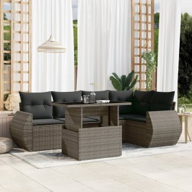Gartenmöbel-Set, 6-teilig, mit grauen Polstern aus synthetischem Rattan. von , Gartensets - Ref: Foro24-3268520, Preis: 437,1...
