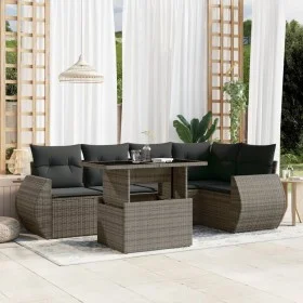 Set de muebles de jardín 6 pzas y cojines ratán sintético gris by , Garden sets - Ref: Foro24-3268520, Price: 437,97 €, Disco...