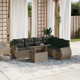 Gartensofagarnitur 7-teilig mit grauen Polstern aus synthetischem Rattan von , Gartensets - Ref: Foro24-3268560, Preis: 488,5...