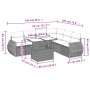 Gartensofagarnitur 7-teilig mit grauen Polstern aus synthetischem Rattan von , Gartensets - Ref: Foro24-3268560, Preis: 488,5...
