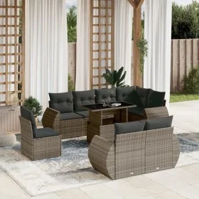 Set de muebles de jardín 9 pzas y cojines ratán sintético gris by , Garden sets - Ref: Foro24-3268670, Price: 715,32 €, Disco...