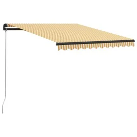 Yellow and white retractable manual awning 300x250 cm by vidaXL, Awnings - Ref: Foro24-3055186, Price: 203,87 €, Discount: %