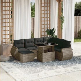 Gartensofa-Set und Kissen, 8-teilig, aus grauem Kunst-Rattan. von , Gartensets - Ref: Foro24-3268700, Preis: 530,74 €, Rabatt: %