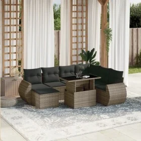 Set de sofás de jardín y cojines 8 piezas ratán sintético gris by , Garden sets - Ref: Foro24-3268700, Price: 532,94 €, Disco...