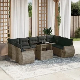 Set de sofás de jardín 10 pzas con cojines ratán sintético gris de , Conjuntos de jardín - Ref: Foro24-3268740, Precio: 706,8...