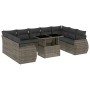 Set de sofás de jardín 10 pzas con cojines ratán sintético gris by , Garden sets - Ref: Foro24-3268740, Price: 708,66 €, Disc...