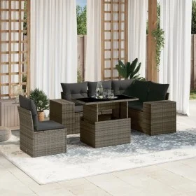 Gartenmöbel-Set, 6-teilig, mit grauen Polstern aus synthetischem Rattan. von , Gartensets - Ref: Foro24-3269170, Preis: 434,6...