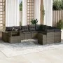 Gartensofa-Set, 10-teilig, mit grauen Polstern aus synthetischem Rattan von , Gartensets - Ref: Foro24-3269400, Preis: 651,39...