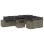 Set de sofás de jardín 10 pzas con cojines ratán sintético gris by , Garden sets - Ref: Foro24-3269390, Price: 651,39 €, Disc...