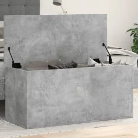 Caja de almacenaje madera ingeniería gris hormigón 100x42x46 cm de , Baúles de almacenamiento - Ref: Foro24-840663, Precio: 8...