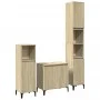 Set de muebles de baño 3 pzas madera contrachapada roble Sonoma de , Muebles de baño - Ref: Foro24-3282655, Precio: 178,98 €,...