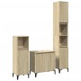 Set de muebles de baño 3 pzas madera contrachapada roble Sonoma by , Bathroom furniture - Ref: Foro24-3282655, Price: 184,05 ...