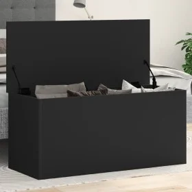 Aufbewahrungsbox aus schwarzem Ingenieurholz 100x42x46 cm von , Aufbewahrungskisten - Ref: Foro24-840661, Preis: 95,32 €, Rab...