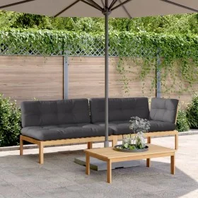 Set de sofás de palets de jardín y cojines 3 pzas madera acacia by , Outdoor sofas - Ref: Foro24-3209319, Price: 484,41 €, Di...
