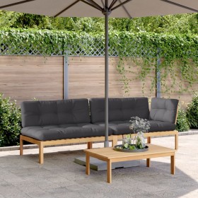 Set de sofás de palets de jardín y cojines 3 pzas madera acacia by , Outdoor sofas - Ref: Foro24-3209319, Price: 501,18 €, Di...