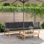 Set de sofás de palets de jardín y cojines 3 pzas madera acacia by , Outdoor sofas - Ref: Foro24-3209319, Price: 484,36 €, Di...