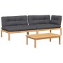 Set de sofás de palets de jardín y cojines 3 pzas madera acacia de , Sofás de exterior - Ref: Foro24-3209319, Precio: 493,93 ...