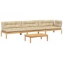 Garten-Palettensofa-Set mit 4-teiligen Kissen aus Akazienholz. von , Outdoor-Sofas - Ref: Foro24-3209327, Preis: 629,24 €, Ra...