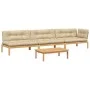 Set de sofás de palets de jardín y cojines 4 pzas madera acacia by , Outdoor sofas - Ref: Foro24-3209327, Price: 619,77 €, Di...
