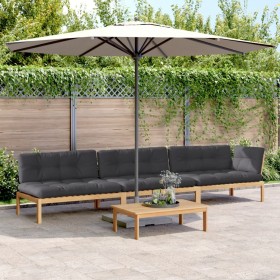 Garten-Palettensofa-Set mit 4-teiligen Kissen aus Akazienholz. von , Outdoor-Sofas - Ref: Foro24-3209325, Preis: 677,19 €, Ra...