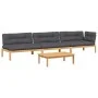 Set de sofás de palets de jardín y cojines 4 pzas madera acacia by , Outdoor sofas - Ref: Foro24-3209325, Price: 670,32 €, Di...