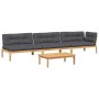 Set de sofás de palets de jardín y cojines 4 pzas madera acacia by , Outdoor sofas - Ref: Foro24-3209325, Price: 677,19 €, Di...