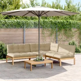 Set de sofás de palets de jardín y cojines 4 pzas madera acacia by , Outdoor sofas - Ref: Foro24-3209333, Price: 619,77 €, Di...