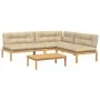 Set de sofás de palets de jardín y cojines 4 pzas madera acacia de , Sofás de exterior - Ref: Foro24-3209333, Precio: 619,57 ...