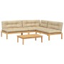 Set de sofás de palets de jardín y cojines 4 pzas madera acacia by , Outdoor sofas - Ref: Foro24-3209333, Price: 629,24 €, Di...