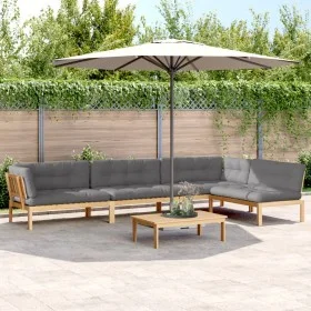Set de sofás de palets de jardín y cojines 5 pzas madera acacia by , Outdoor sofas - Ref: Foro24-3209386, Price: 845,91 €, Di...