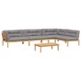 Set de sofás de palets de jardín y cojines 5 pzas madera acacia by , Outdoor sofas - Ref: Foro24-3209386, Price: 858,76 €, Di...