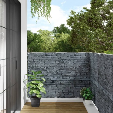 PVC Balkon Sichtschutz Steinoptik grau 800x120cm von , Zaunpaneele - Ref: Foro24-4005529, Preis: 58,46 €, Rabatt: %