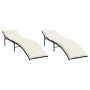 Tumbonas con cojines 2 unidades ratán sintético negro by , Loungers - Ref: Foro24-3277301, Price: 190,89 €, Discount: %