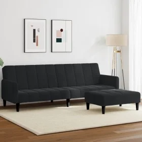 Zweiplätziges Schlafsofa mit schwarzem Samthocker. von , Sofas - Ref: Foro24-3258101, Preis: 329,28 €, Rabatt: %