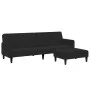 Sofá cama de 2 plazas con taburete terciopelo negro by , Sofas - Ref: Foro24-3258101, Price: 329,28 €, Discount: %