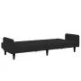 Sofá cama de 2 plazas con taburete terciopelo negro by , Sofas - Ref: Foro24-3258101, Price: 329,28 €, Discount: %