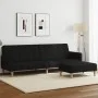 Sofá cama de 2 plazas con taburete tela negro by , Sofas - Ref: Foro24-3258090, Price: 356,38 €, Discount: %