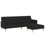 Sofá cama de 2 plazas con taburete tela negro by , Sofas - Ref: Foro24-3258090, Price: 356,38 €, Discount: %