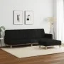 Sofá cama de 2 plazas con taburete tela negro by , Sofas - Ref: Foro24-3258090, Price: 356,38 €, Discount: %