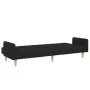 Sofá cama de 2 plazas con taburete tela negro by , Sofas - Ref: Foro24-3258090, Price: 356,38 €, Discount: %
