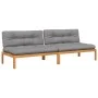 Sofás centrales de palets jardín y cojines 2 uds madera acacia by , Outdoor sofas - Ref: Foro24-3209482, Price: 382,71 €, Dis...